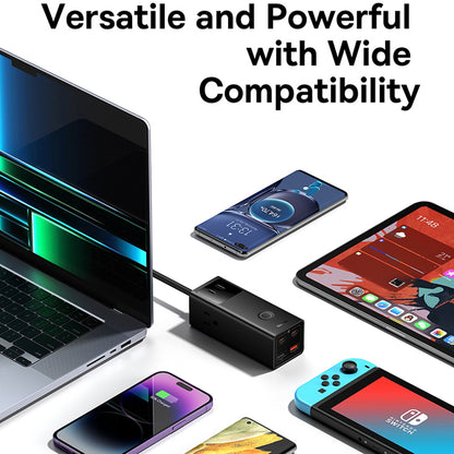 Πολύπριζο Baseus PowerCombo US, 3 x Πρίζα - 2 x USB-A - 2 x USB-C, Μαύρο PSLA020101