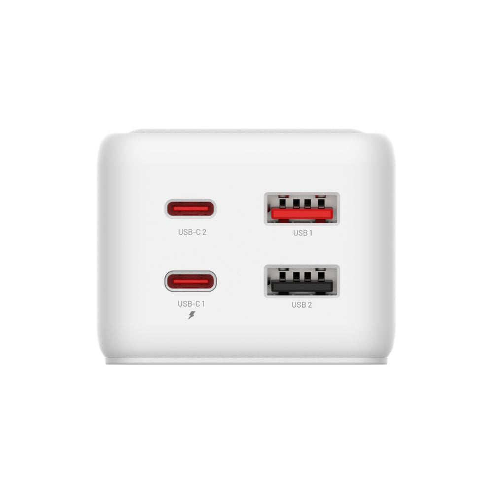 Fixed Extension Cord, 1 x Schuko - 2 x USB-A - 2 x USB-C, White