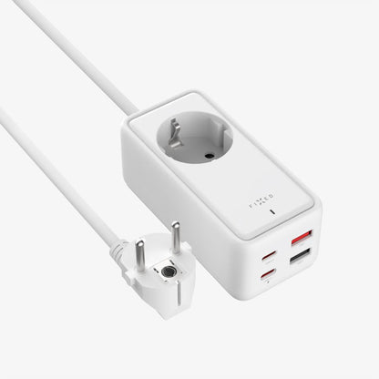 Fixed Extension Cord, 1 x Schuko - 2 x USB-A - 2 x USB-C, White