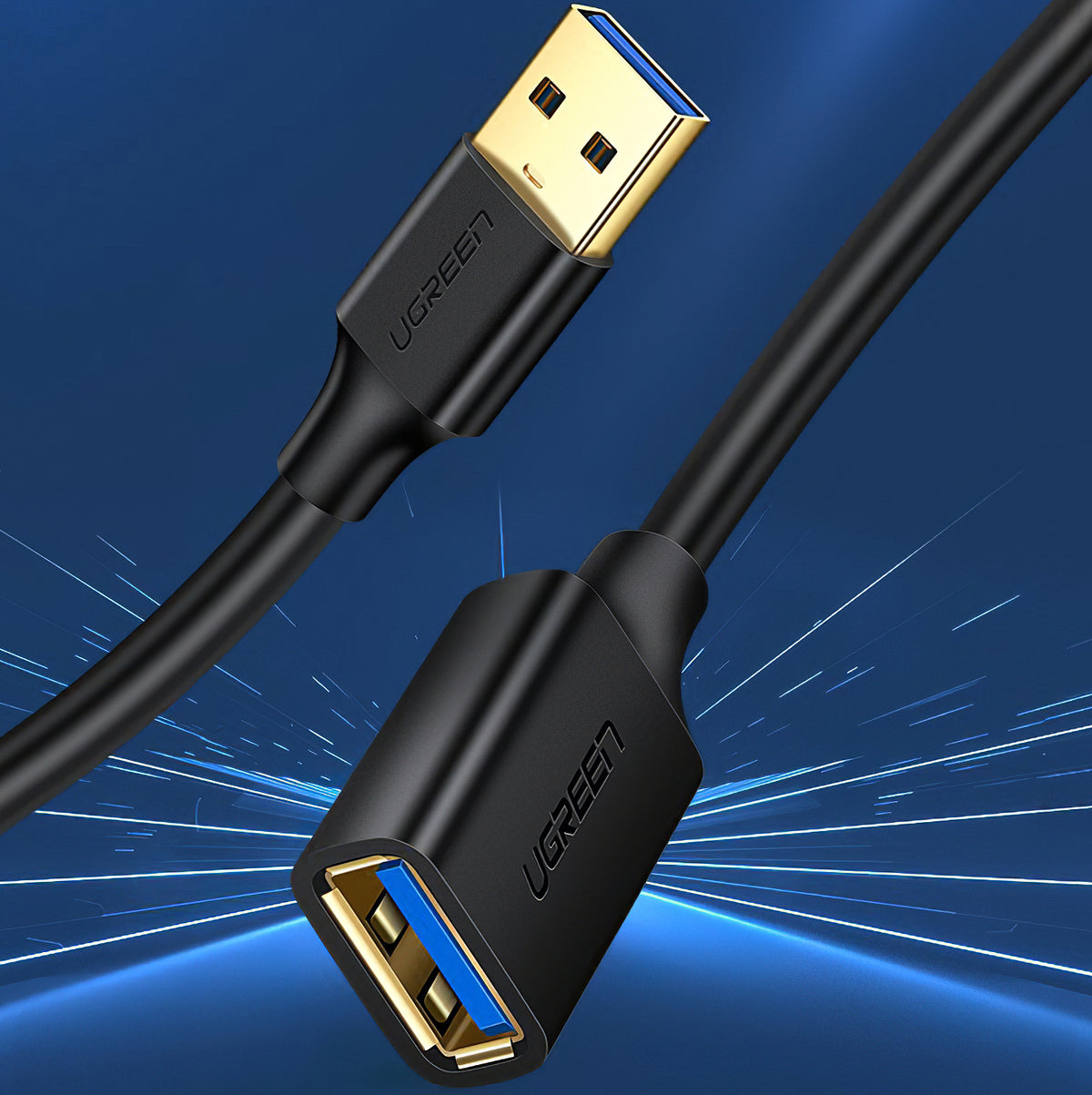 Παράταση USB 3.0 UGREEN US129, 1m, Μαύρο
