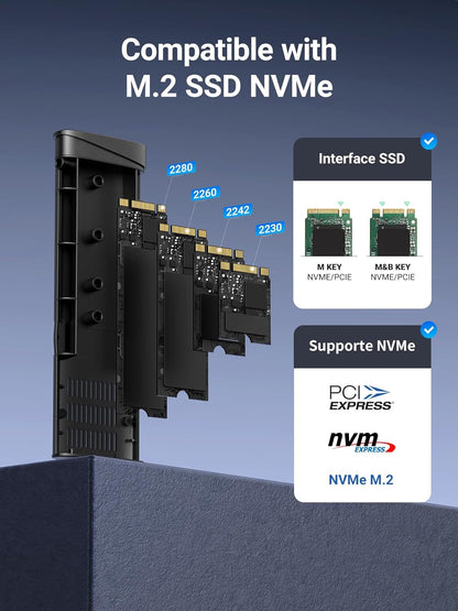 Rack UGREEN CM767 για SSD M.2 NVMe, Γκρι