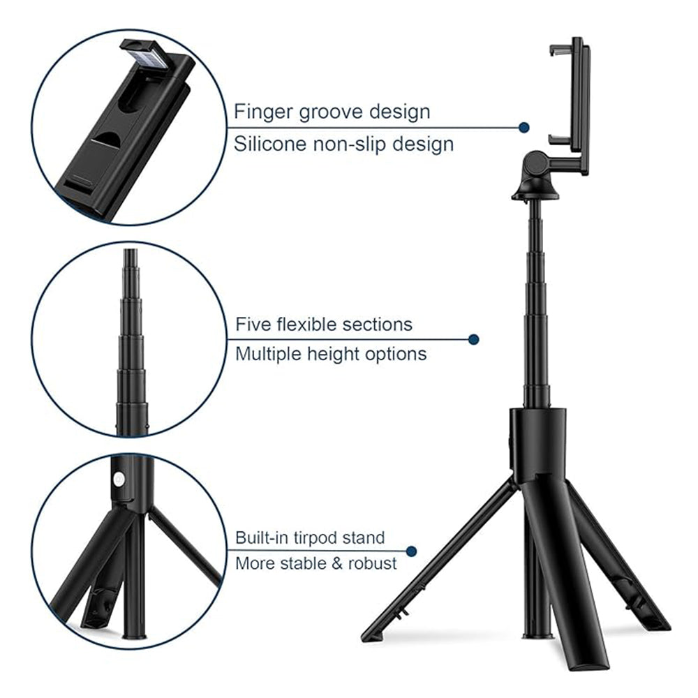 Selfie Stick Bluetooth Techsuit K22, Universal, Black