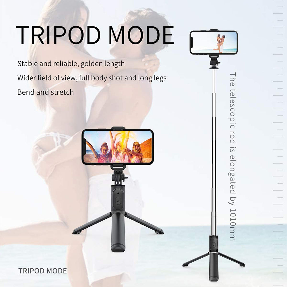 Selfie Stick Bluetooth Techsuit Q01, Universal, Black