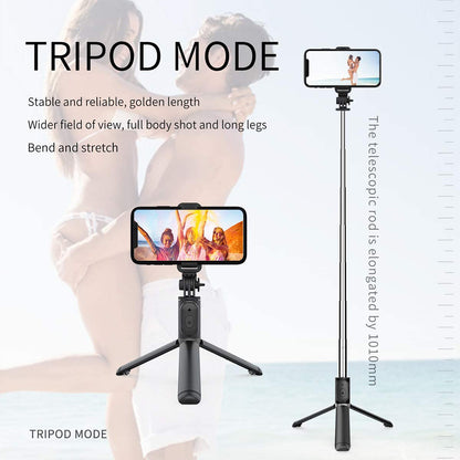 Selfie Stick Bluetooth Techsuit Q01, Universal, Black