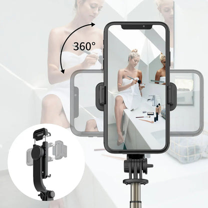 Selfie Stick Bluetooth Techsuit Q03, Universal, Black