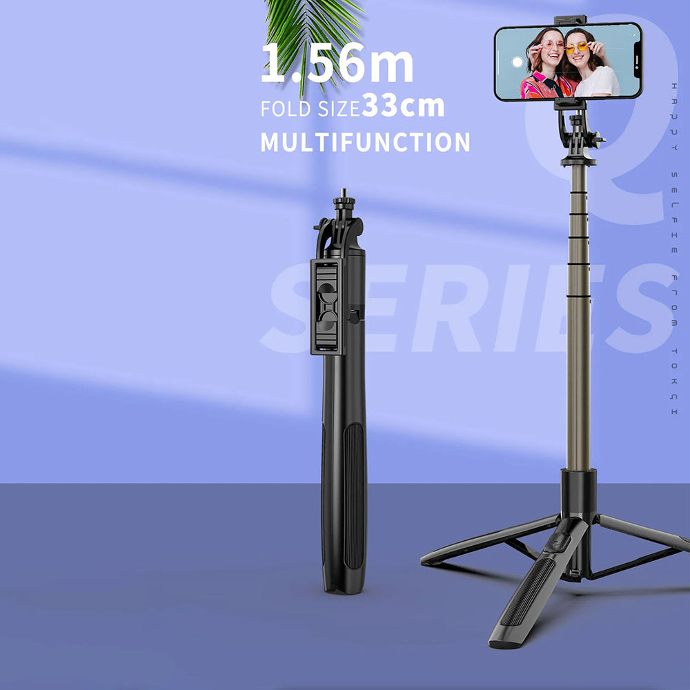 Selfie Stick Bluetooth Techsuit Q06, Universal, Black