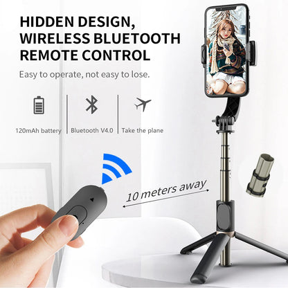 Selfie Stick Bluetooth Techsuit Q08, Universal, Black