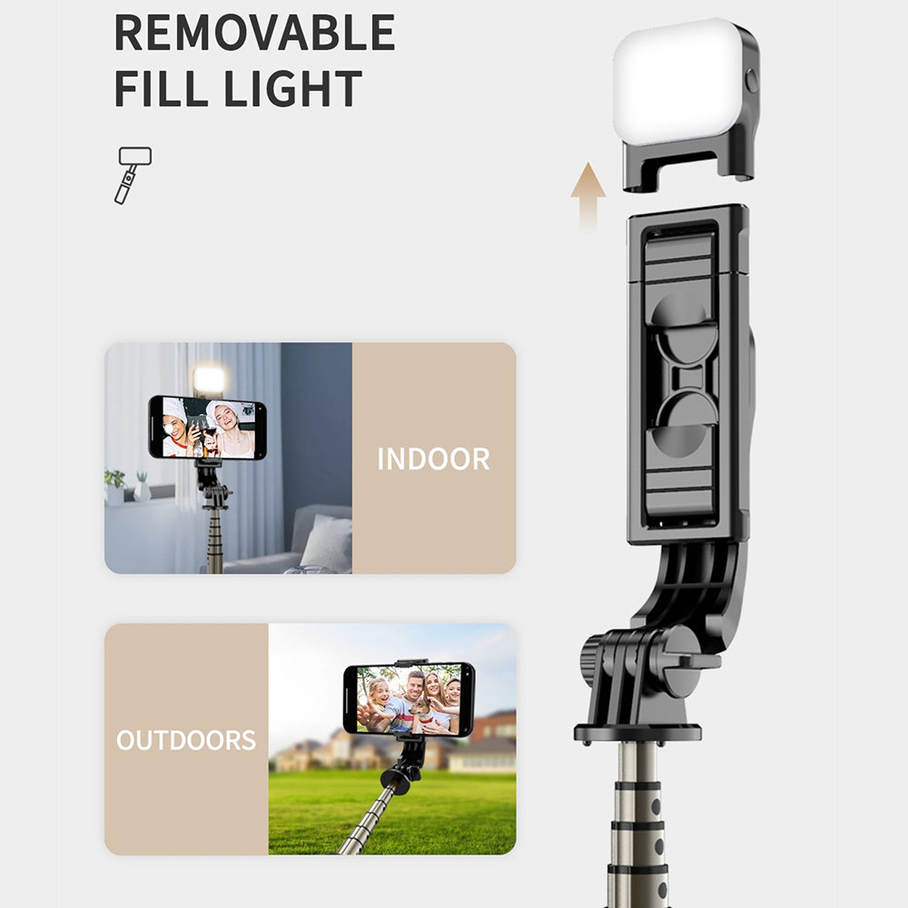 Selfie Stick Bluetooth Techsuit Q10s, Universal, Black