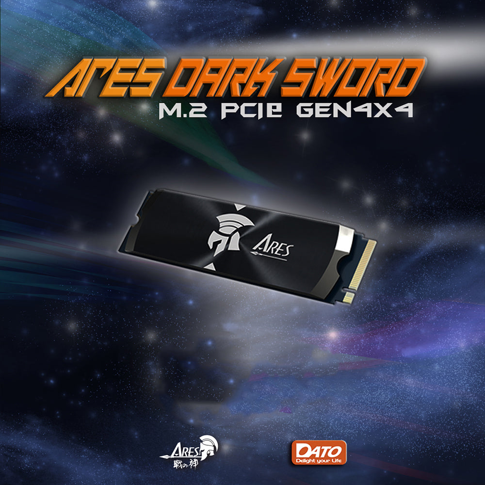 Solid State Drive (SSD) Dato Ares Dark Sword, 1TB, NVMe 1.4, PCIE Gen4x4, Black ARSDSK-1TB