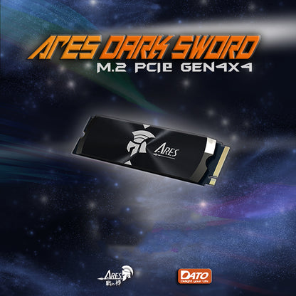 Solid State Drive (SSD) Dato Ares Dark Sword, 1TB, NVMe 1.4, PCIE Gen4x4, Black ARSDSK-1TB