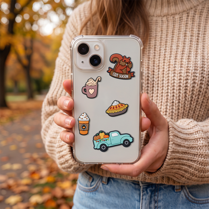 Αυτοκόλλητα 3D OEM Pumpkin Spice για Θήκη Κινητού / Tablet, Σετ 5 τεμαχίων, Πολύχρωμα