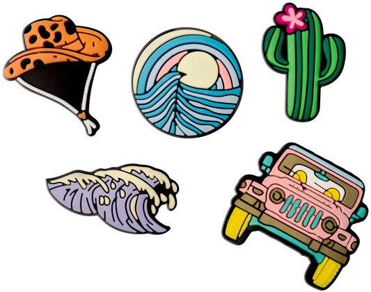 3D OEM Summer Sticker for Phone / Tablet Case, Set of 5, Multicolor