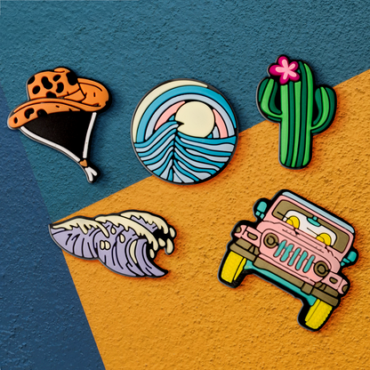 3D OEM Summer Sticker for Phone / Tablet Case, Set of 5, Multicolor