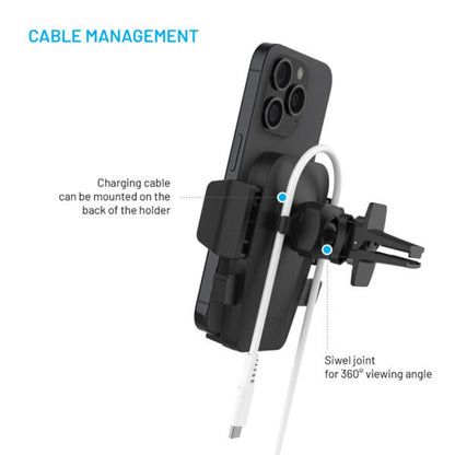 Fixed Iconiq Vent Car Holder, Universal, Black