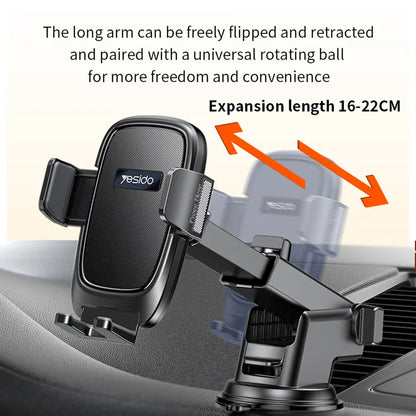 Yesido C262 Car Holder, 4.7inch - 7.2inch, Black