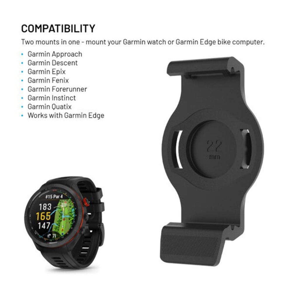 Βάση Ποδηλάτου Fixed για Garmin Watch 22mm / Edge Computer, Μαύρο