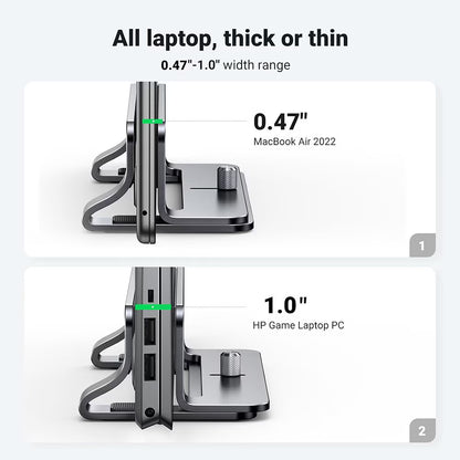 Κάθετη Βάση UGREEN LP258 (29277) για Laptop με πάχος 12mm - 26mm, Ασημί