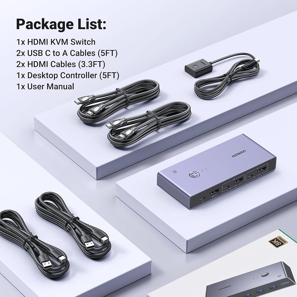 UGREEN CM692 HDMI Video Switch, Gray