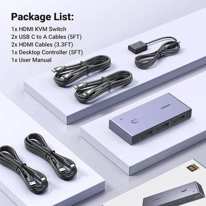 UGREEN CM692 HDMI Video Switch, Gray