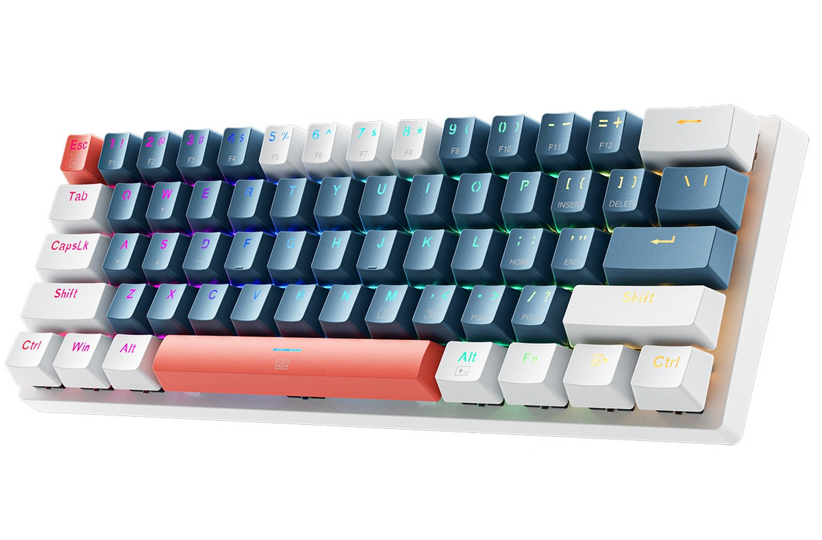Πληκτρολόγιο Gaming Ενσύρματο USB Machenike K500-B61 Μηχανικό, RGB, Φωτισμός Πίσω, Καφέ, Μπλε Άσπρο