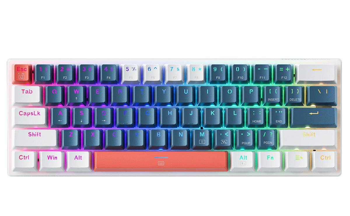 Wired USB Gaming Keyboard Machenike K500-B61 Mechanical, RGB, Blue Backlight, Blue White