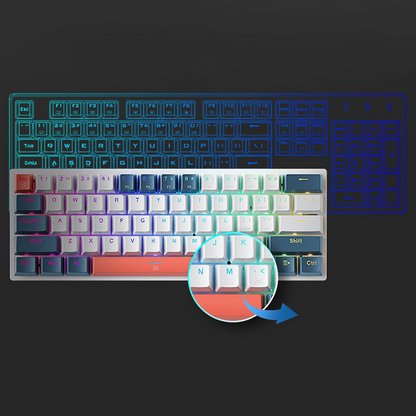 Ενσύρματο Πληκτρολόγιο Gaming USB Machenike K500-B61 Μηχανικό, RGB, Πίσω Φωτισμός Κόκκινο, Λευκό Μπλε
