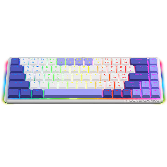 Ασύρματο Gaming Πληκτρολόγιο Proove AFK, RGB, BT / Wi-Fi / Ενσύρματο, 1.5m, Λευκό WKAFKEN22002