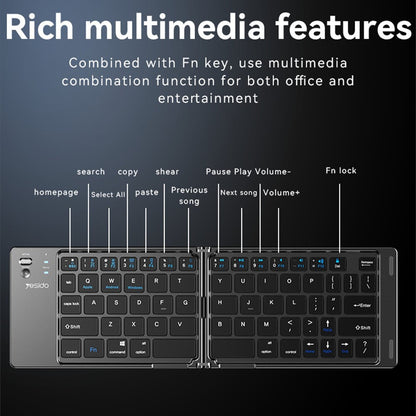 Πτυσσόμενο Πληκτρολόγιο Bluetooth Yesido KB27, Μαύρο