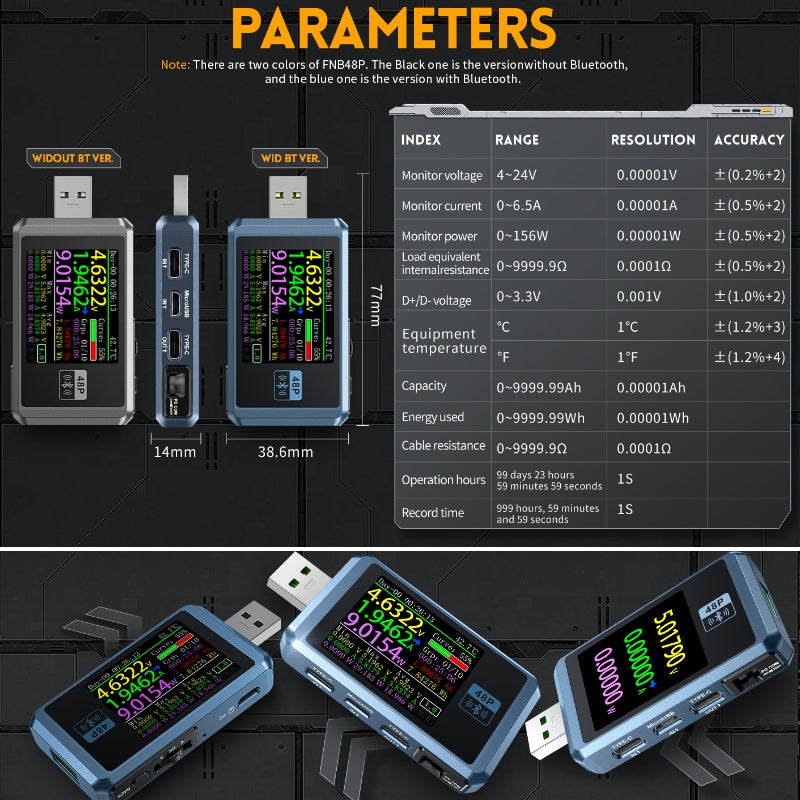 Tester Τάσης Fnirsi FNB48P