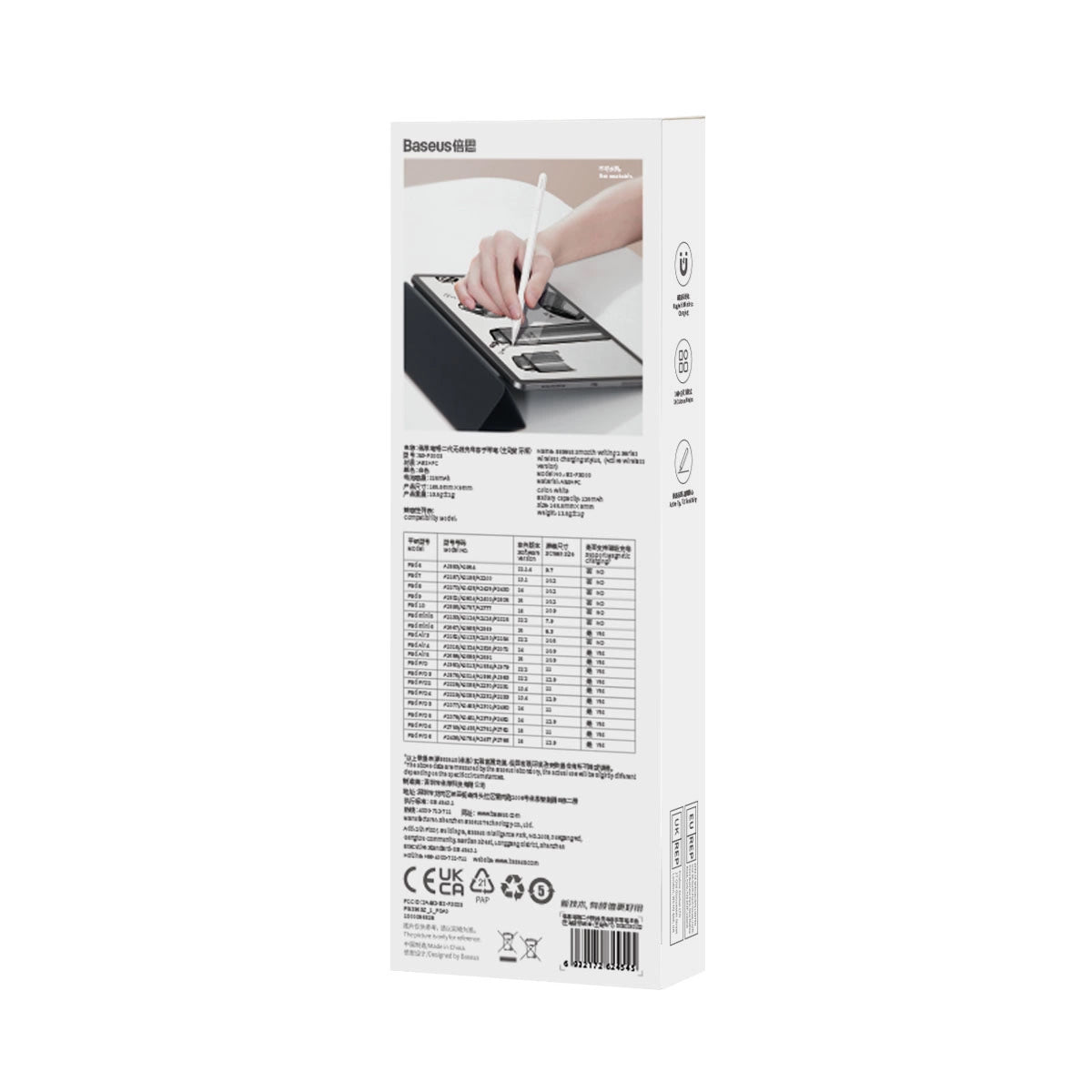 Touch Pen Baseus Smooth Writing 2 Series for Apple iPad, Active Wireless Version, White SXBC060002