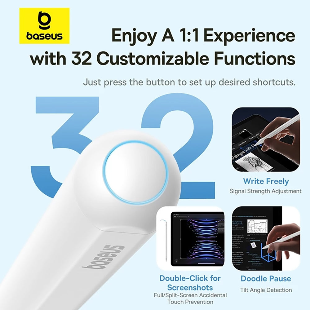 Touch Pen Baseus Smooth Writing 3 Series για Apple iPad, Έκδοση Ενεργού Ασύρματου, Λευκό P80080806213-00
